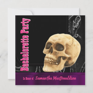 Gothic skull bachelorette party invitation