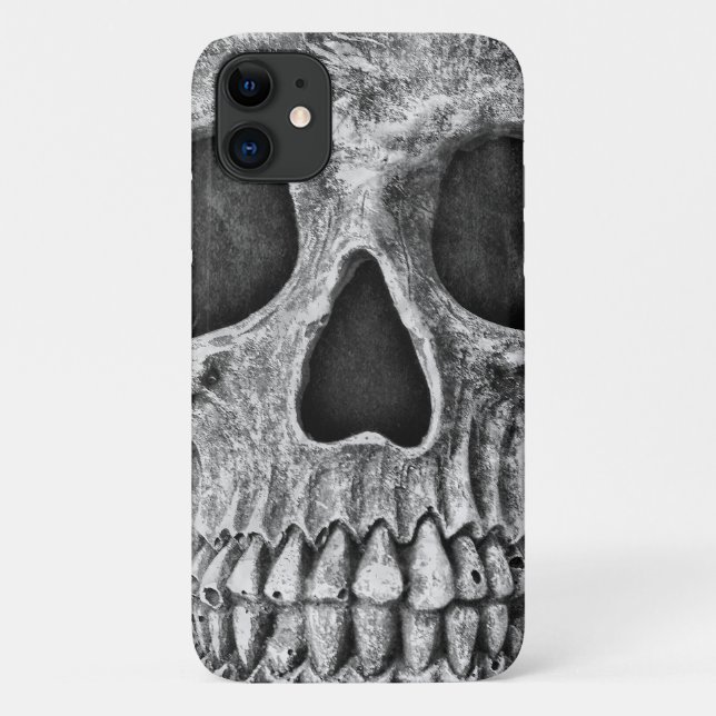 Gothic Skull Black And White Grunge Cool Case-Mate iPhone Case (Back)