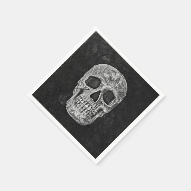 Gothic Skull Black And White Grunge Cool Napkin (Corner)