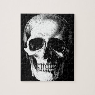 Gothic Skull Black Halloween Spooky Jigsaw Puzzle