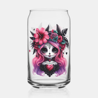 Gothic Skull Can Glass