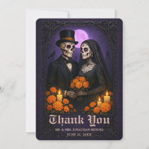 Gothic Skull Candy Couple Wedding Thank You