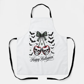 Gothic Skull Cherry Halloween Apron