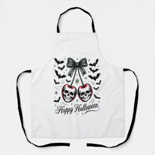 Gothic Skull Cherry Halloween Apron