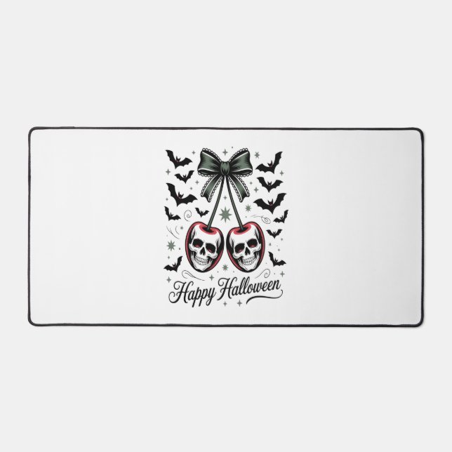 Gothic Skull Cherry Halloween Desk Mat (Front)