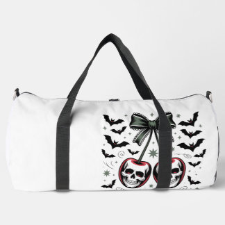 Gothic Skull Cherry Halloween Duffle Bag