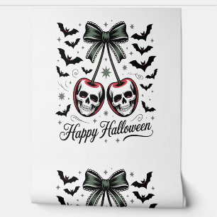 Gothic Skull Cherry Halloween Wallpaper
