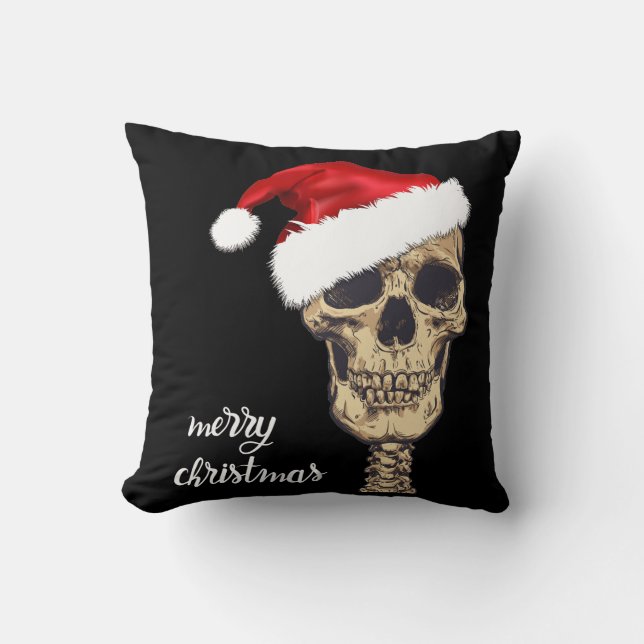Gothic Skull Christmas cushion (Front)