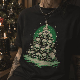 Gothic Skull Christmas Tree Merry Creepmas T-Shirt