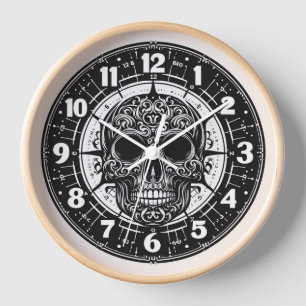Gothic Skull Clock 