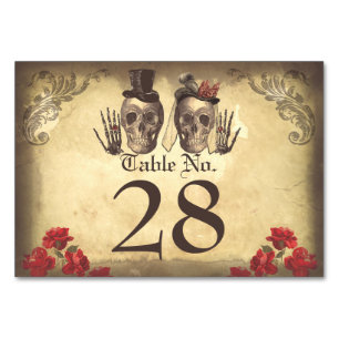 Gothic Skull couple deadly beautiful table cards