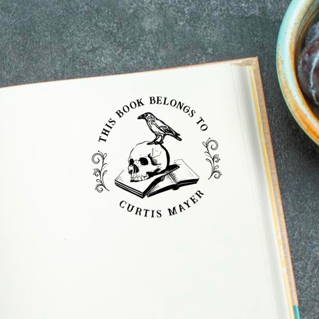 Gothic Skull & Crow 'From The Library Of' Stamp (Creator Uploaded)