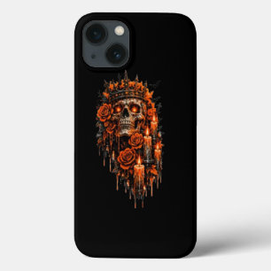 Gothic Skull Crown Halloween Dark Roses Spooky Des iPhone 13 Case