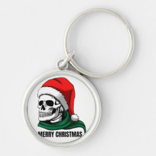 Gothic Skull Crown with Red Roses – Dark Biker Sty Key Ring