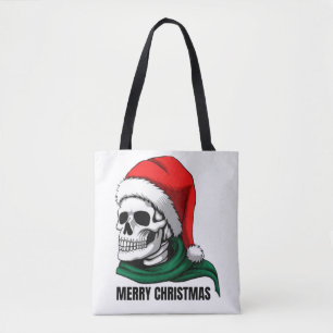 Gothic Skull Crown with Red Roses – Dark Biker Sty Tote Bag