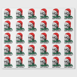 Gothic Skull Crown with Red Roses – Dark Biker Sty Wrapping Paper