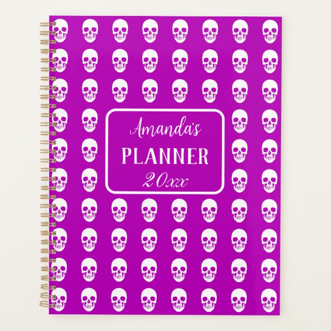 Gothic Skull elegant pink 2024  Planner (Front)