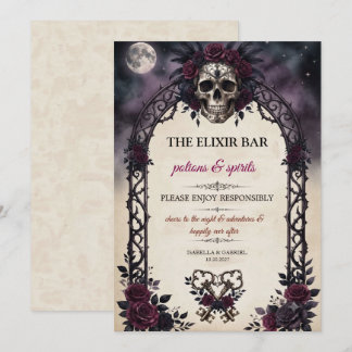 Gothic Skull Elixir Bar Halloween Invitation