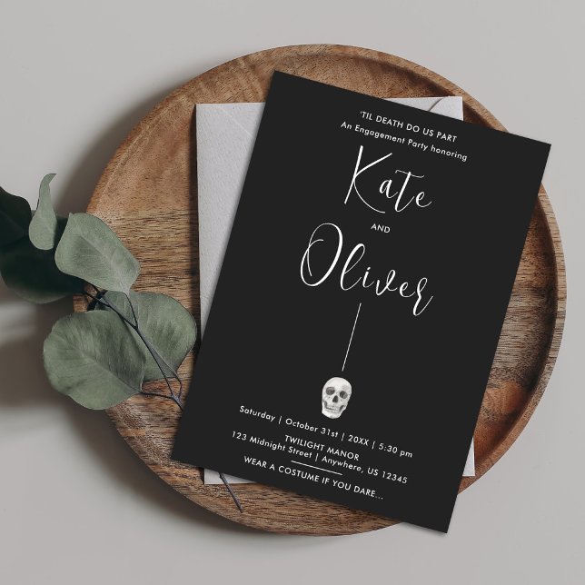 Gothic Skull Engagement Party Invitation (Creator Uploaded)