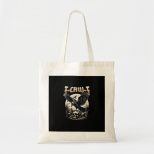 Gothic Skull F-Caw-F Crow Adult Humour Graphic Tote Bag