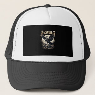 Gothic Skull F-Caw-F Crow Adult Humour Graphic  Trucker Hat