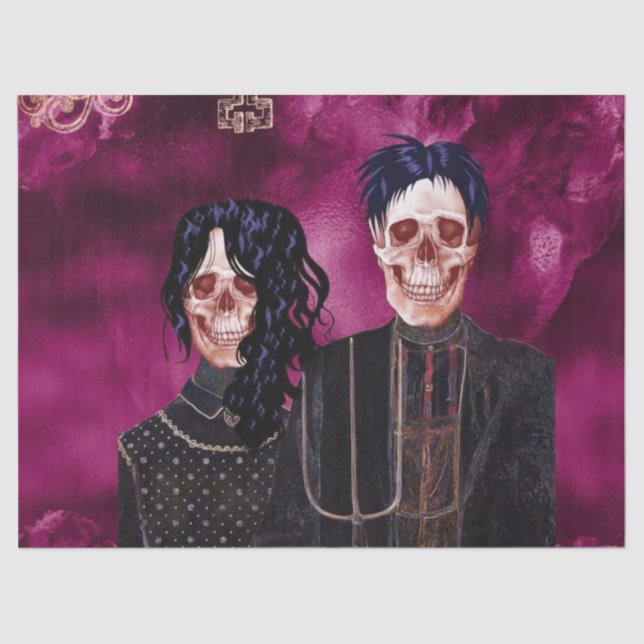 Gothic Skull Farmer Decoupage Tissue Paper (Front)