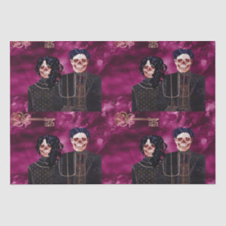 Gothic Skull Farmer Tiled Decoupage Tissue Paper