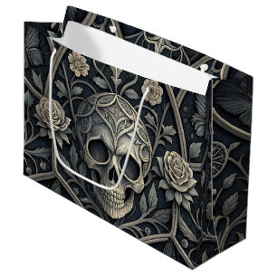Gothic Skull Floral Celestial Pattern (2) Large Gift Bag