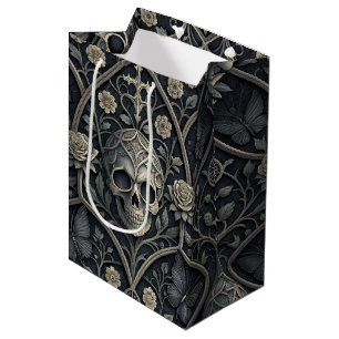 Gothic Skull Floral Celestial Pattern (2) Medium Gift Bag