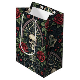 Gothic Skull Floral Celestial Pattern (3) Medium Gift Bag