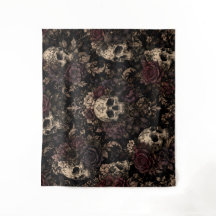 Gothic Skull & Floral Pattern – Vintage Romantic