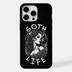 Gothic Skull Girl Portrait And Quote - Goth Life iPhone 15 Pro Max Case