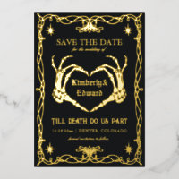 Gothic Skull Hallowedding Retro Save the date