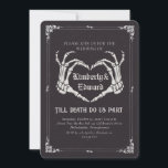 Gothic Skull Hallowedding Retro Wedding Invitation<br><div class="desc">Gothic Skull Hallowedding Retro Wedding Invitation</div>