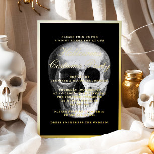 Gothic Skull Halloween Costume Party Gold