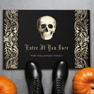 Gothic Skull Halloween Personalised Doormat