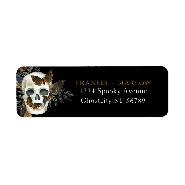 Gothic Skull Halloween Return Address Label (Front)