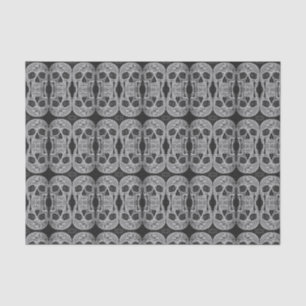 Gothic Skull Head Black And White Abstract Pattern Tissue Paper