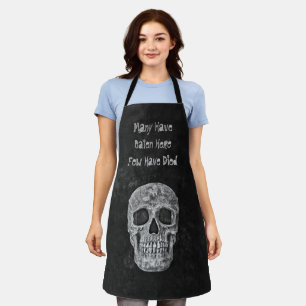 Gothic Skull Head Funny Black White Texture Grunge Apron