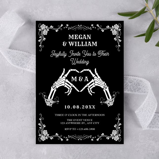 Gothic skull heart wedding  invitation (Creator Uploaded)