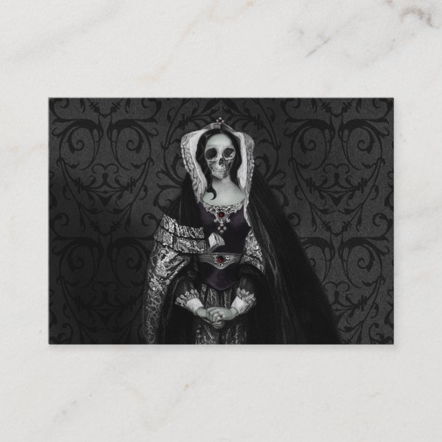 Gothic Skull Lady Business Card (Front)