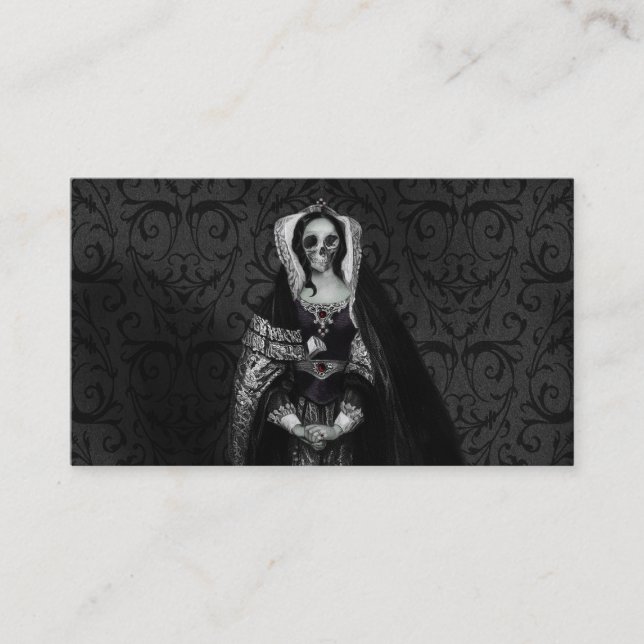 Gothic Skull Lady Business Card (Front)