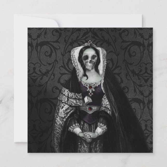 Gothic Skull Lady Invitation (Front)