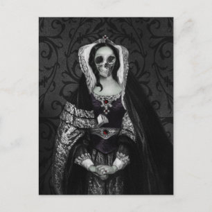 Gothic Skull Lady Postcard