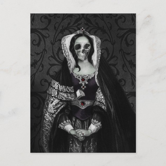 Gothic Skull Lady Postcard (Front)
