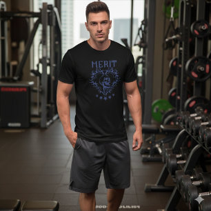 Gothic Skull MERIT Graphic Black T-Shirt Tri-Blend Shirt