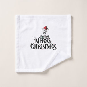 Gothic Skull Merry Christmas Bath Towel Set