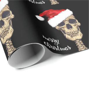 Gothic Skull Merry Christmas gift wrap