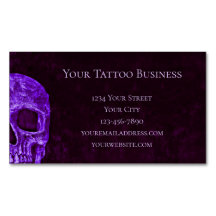 Gothic Skull Purple Burgundy Tattoo Shop