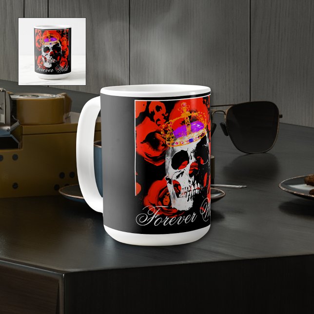 Gothic Skull Red Roses Coffee Mug (Creator Uploaded)